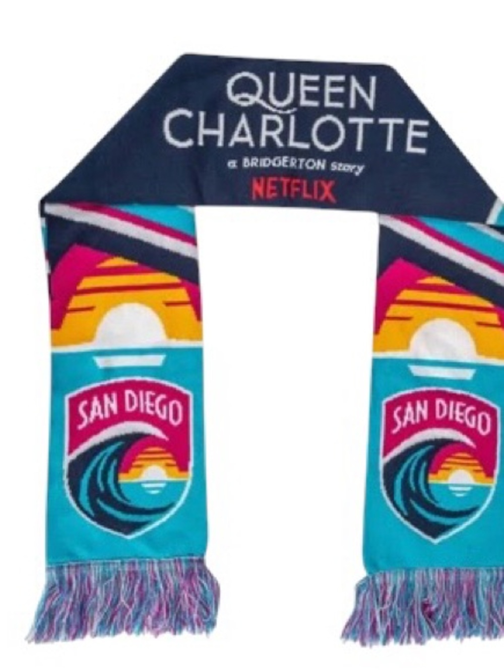 Queen Charlotte Bridgerton Story knit scarf San Diego Wave sunset rare limited